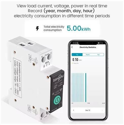 WiFi stykač Tuya Designo pro DIN lištu Chytrý WiFi stykač SYS2 na DIN lištu až 63A Smart Life Tuya