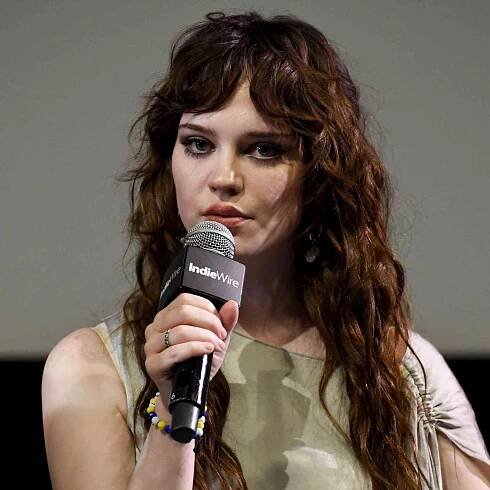 Sophie Thatcher speaks onstage during the "Yellowjackets" S3 | FYC Screening Event In LA at Vidiots on April 11, 2025 in Los Angeles, California.
