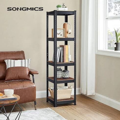 SONGMICS Regál Brety hnědo-černý