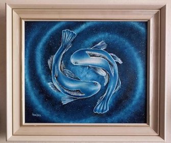 Obraz - Znamení zvěrokruhu - Ryby - Starožitnosti a umění