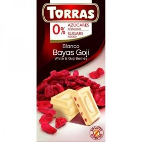 Torras Blanco-Bayas Goji Bezlepková diabetická biela čokoláda s goji bobuľami bez pridaného cukru 75g