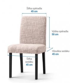 Bielastické potahy GRAFITI NOVÉ béžové židle s opěradlem 2 ks (45 x 45 x 50 cm) - decoDoma