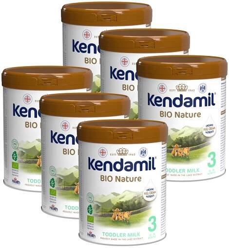 6x KENDAMIL Batolecí BIO Nature mléko 3 (800 g) DHA+