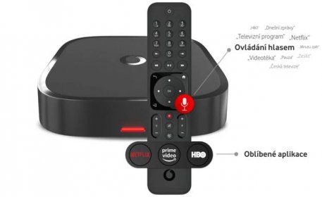 Nový set-top box Vodafone TV můžete ovládat v češtině i hlasem