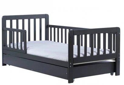 Dětská postel se zábranou a šuplíkem Drewex Nidum 140x70 cm grafit