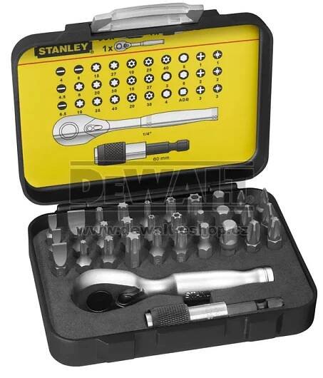 Sada bitů Stanley 1/4" s ráčnou Expert 1-13-904