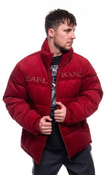 Bunda Karl Kani Retro Corduroy Puffer Jacket dark red