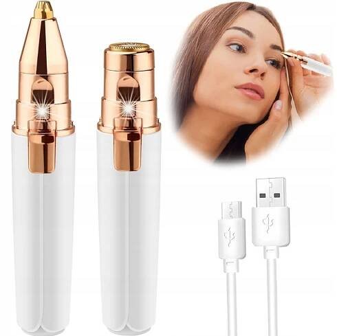 DEPILÁTOR NA OBOČÍ ZASTŘIHOVAČ NA OBLIČEJ TĚLA DÁMSKÝ MUŽSKÝ HOLICÍ STROJEK USB KABEL Napájení nabíjecí baterie
