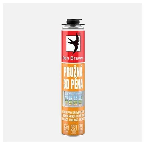 Den Braven - Pružná 3D pěna 750ML - pistolová + dárek k objednávce nad 1000Kč - Barvy na dřevo.cz - Specialista na nátěry