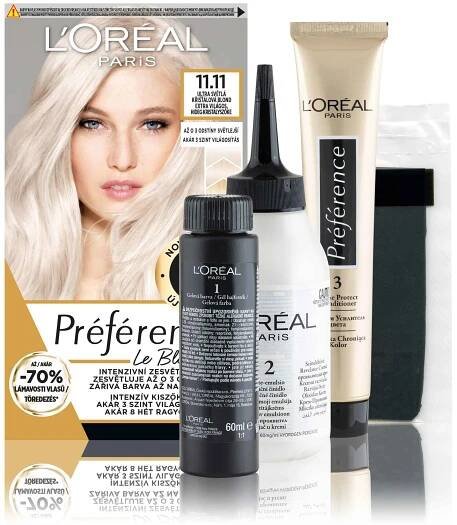 L'Oréal Paris Preférencia Le Blonding Ultra svetlá studená krištáľová blond 1×180 ml, zosvetľovač na vlasy