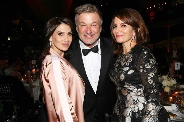 Hilaria Baldwin, Alec Baldwin and Museum Gala Chair, Tina Fey attend The American Museum of Natural History's 2019 Museum Gala at American Museum of Natural History on November 21, 2019 in New York City