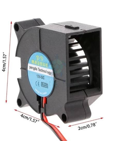 Ventilátor 12V 4020, radiální - Ventilátory a chlazení - Turtl... 