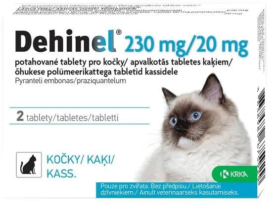 Dehinel pro kočky 230 mg / 20 mg 2 tablety