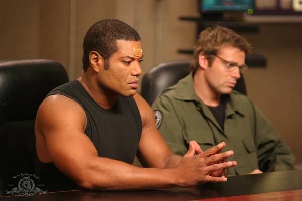 Hvězdná brána - Konfrontace - Z filmu - Christopher Judge, Michael Shanks