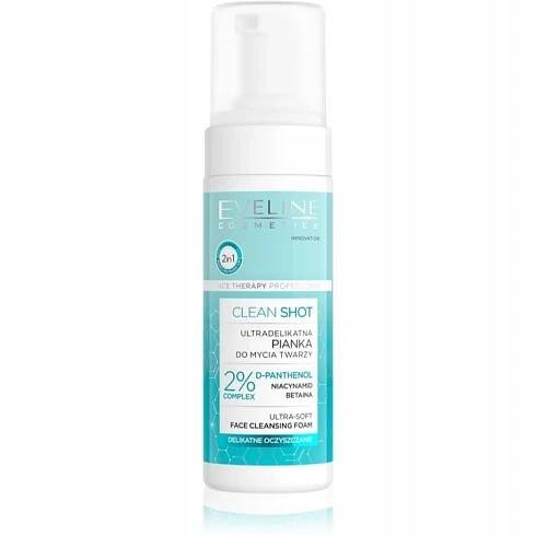Eveline Cosmetics Clean Shot 2% Panthenol Complex jemná čisticí pěna se zkl