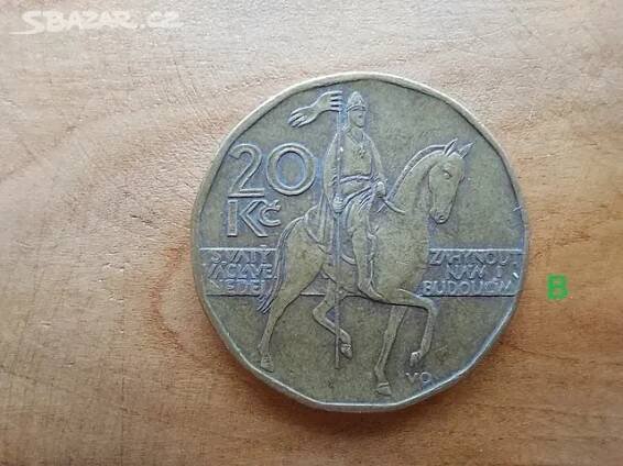 20 Kč dvacet korun dvacetikoruna 2000 svatý Václav