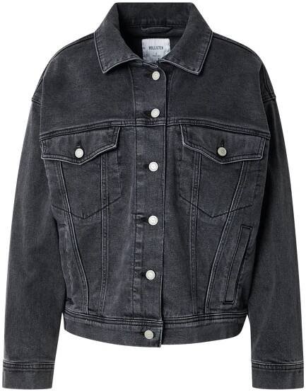 HOLLISTER Přechodná bunda – černá: přední strana