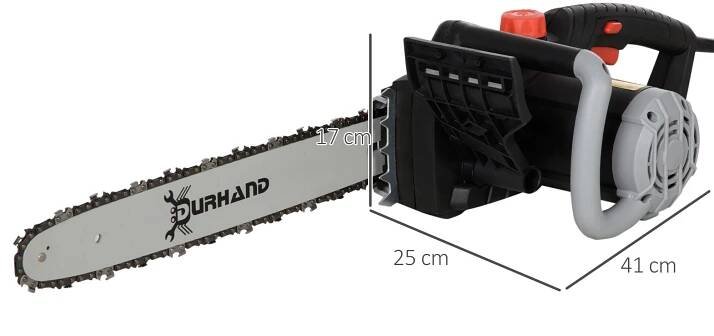 1600W Electric Chainsaw with Double Brake, Tool-Free Chain Tensioning and 16inch Guide Bar and Chain, Power Saw to Cut Wood
