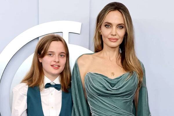 Vivienne Jolie-Pittand Angelina Jolie attend the 77th Annual Tony Awards at David H. Koch Theater at Lincoln Center on June 16, 2024