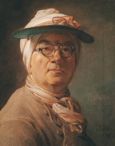 Autoportrét, 1775 (pastel na papíře) od Jean-Baptiste Simeon Chardin
