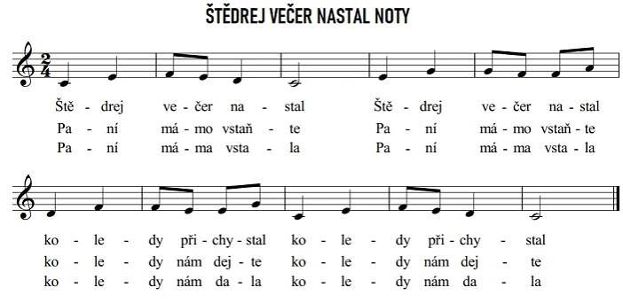 štědrej večer nastal noty