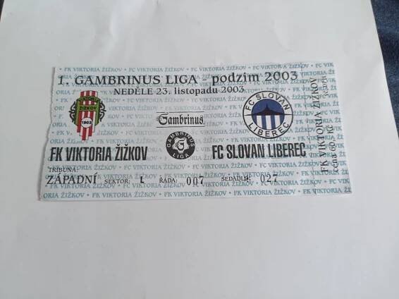 Vstupenka i s útržkem - FK Viktoria Žižkov - FC Slovan Liberec - Sběratelství