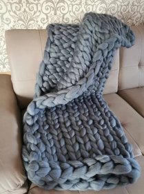 Ručně pletená deka z vlny Merino