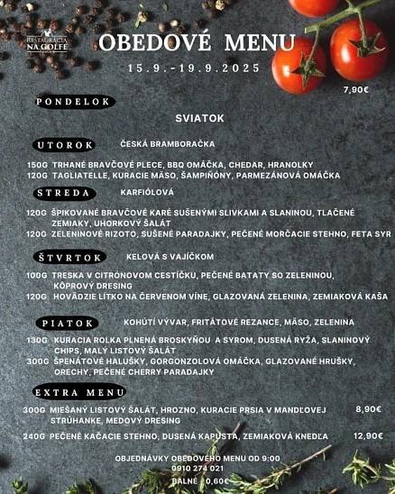Denné menu Záhorie - zoznam menu | restauracie.sk