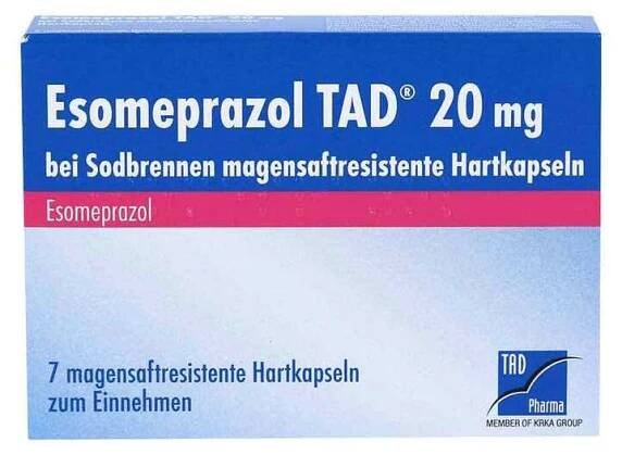 ESOMEPRAZOL TAD 20 mg na pálení žáhy msr tvrdé tobolky, 7 ks