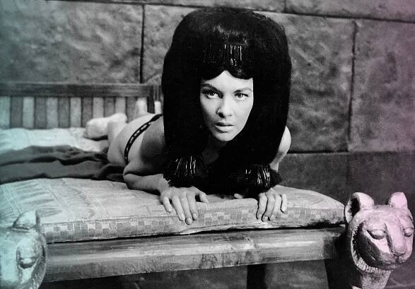 1965, still from the film "Pharaoh," directed by Jerzy Kawalerowicz, with Barbara Brylska oh the photo.