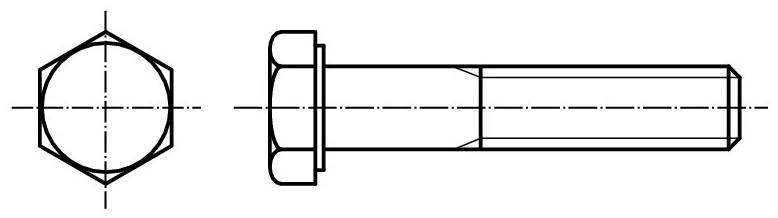 DIN 960 šroub šestihranná hlava M20 stoupání 1,5 , 10.9 černý částečný závit - ATILA STÝL
