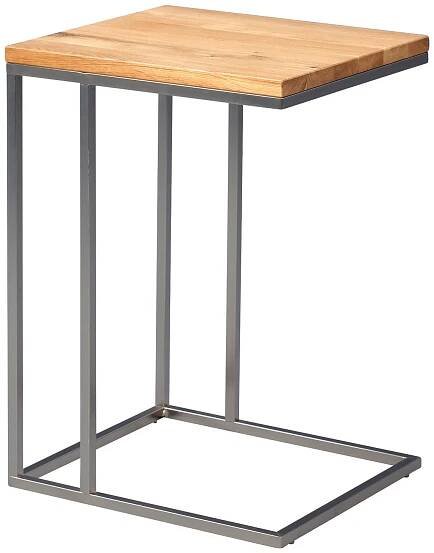 ODKLÁDACÍ STOLEK, divoký dub, barvy dubu, barvy nerez oceli - barvy dubu/barvy nerez oceli, Design, kov/dřevo (38/43/62cm)