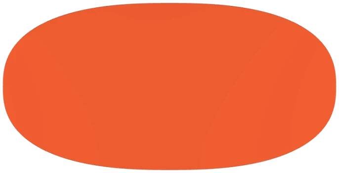 Linoleum tabletop – 4186 Orange Blast / MDF dyed / Mouse grey