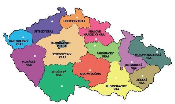 Mapa krajů ČR