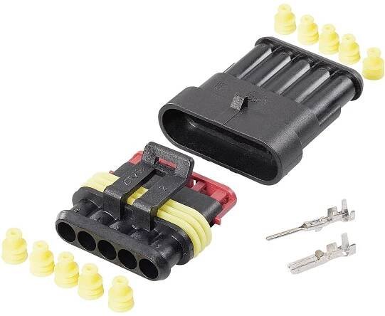 TE Connectivity AMP-Superseal 1.5mm Series sada konektorů Superseal 5, rozteč 6 mm, 30S006, 1 sada