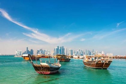 Nábřeží v Dauhá Katar — Stock fotografie
