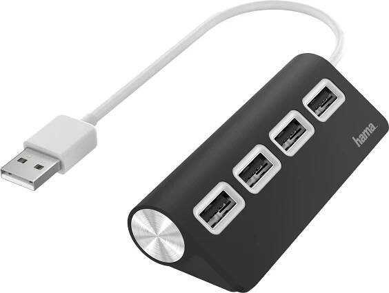 HAMA Hub USB-A 2.0 4x porty 480 Mbit/s černý