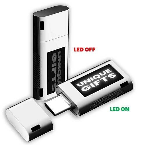 Kovový mini USB 2.0/3.0 flash disk s LED logem | handico