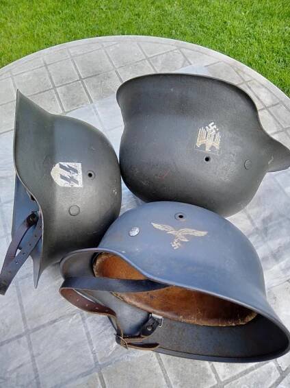 Helma, přilba SS, Wehrmacht, luftwaffe originál. - Vojenské sběratelské předměty