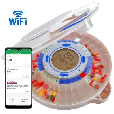 Smart WIFI dávkovač léků s alarmem DoseControl vč. prémiové služby na 2 měsíce zdarma | Model 2021 | Matný kryt | České dávkovací šablony | Dálkové ovládání a upozornění prostřednictvím aplikace pro A