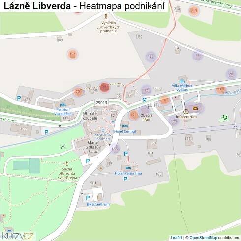 Mapa Lázně Libverda - Firmy v části obce.