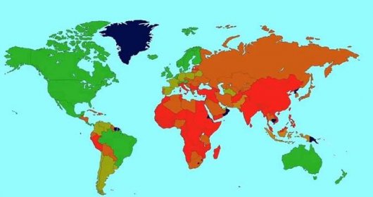 Kde jsou lidé nejšťastnější? Tahle mapka vám to prozradí. Zářivě červená barva jsou nejméně šťastní, čím světlejší, tím spokojenější lidé v daném státě jsou. Je docela pozitivní, že Česko je zhruba upostřed škály.