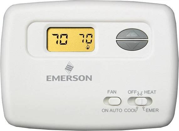 Emerson 1F79-111 Digital Non-programmable Thermostat,White