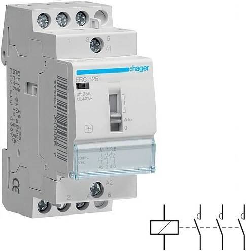 HAGER ERC325 Stykač 25A, 3S, 230V AC