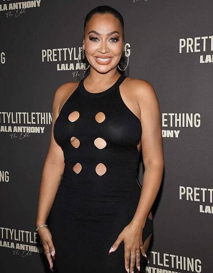 La La Anthony attends Pretty Little Thing: Launch Of Brand Ambassador La La Anthony's The Edit at Beauty and Essex on November 01, 2021