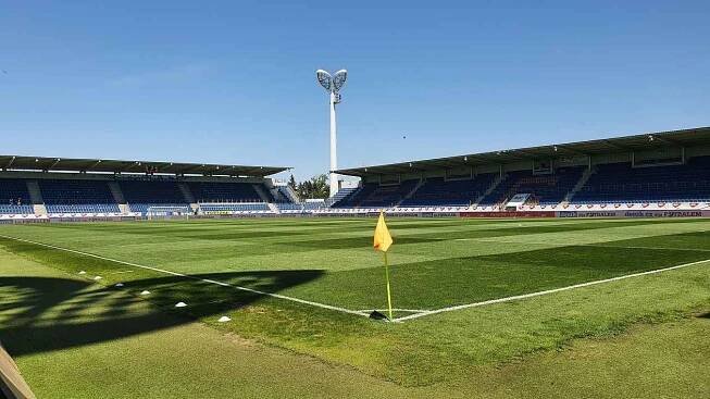 Městský stadion Miroslava Valenty v Uherském Hradišti. 