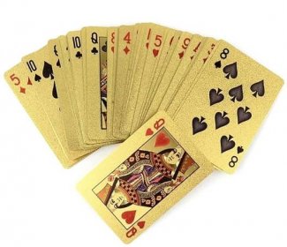 Zlaté karty - pozlacené 24K zlatem - Poker / Žolíky / Kanasta / s USA / EUR motivem