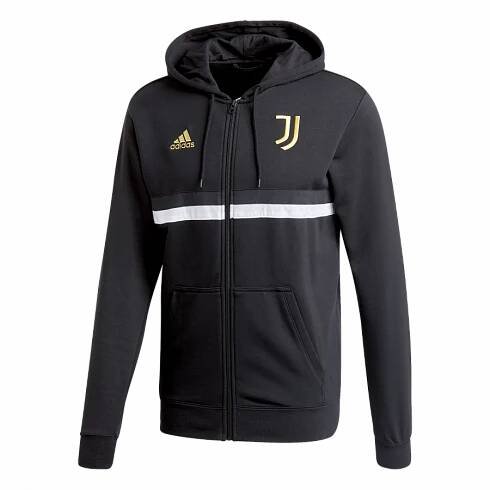 ADIDAS JUVENTUS FC 3S FZ MIKINA PÁNSKÁ - Černá, Bílá č.1