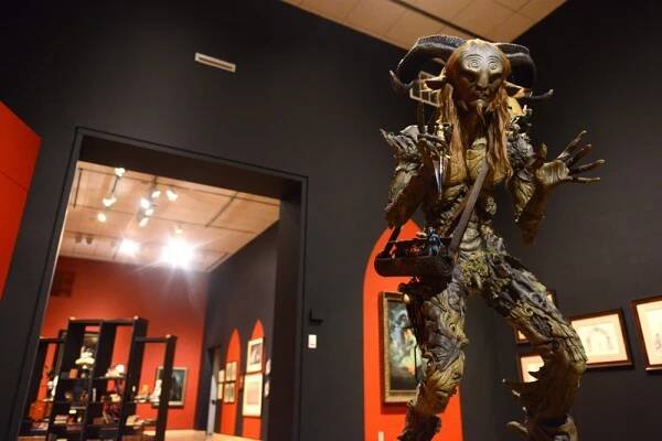 A model of the Faun, a character from the movie Pan's Labyrinth, sits on display at Guillermo del Toro's 