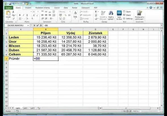 02 Excel Zadávání vzorců a základních funkcí